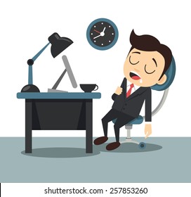 Vector flat sleeping businessman illustration