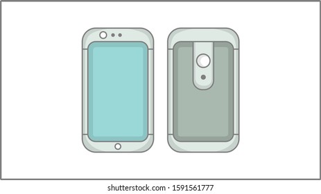 Vector Flat Smartphone icon. Cellphone Illustration. Phone Drawing.