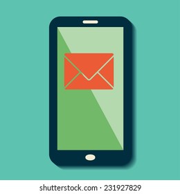 Vector flat smartphone message icon 