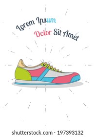 Vector flat sneaker style hipster.