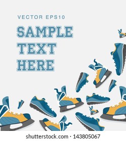 vector flat sneakers, skates