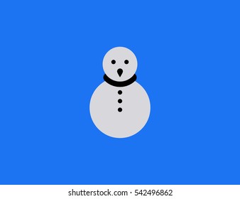 Vector flat snowman icon