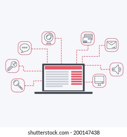 Vector Flat social illustration