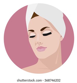 Vector flat spa icon. Spa procedure symbol.
