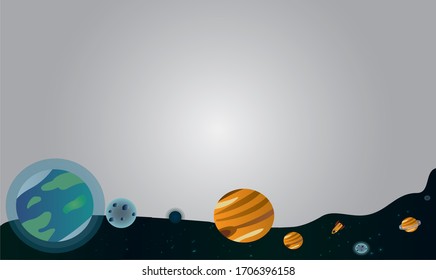 Vector flat space design background with place for text. Design template for wallpaper.