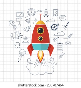Vector flat start up illustration