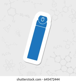 Vector flat sticker air freshener aerosol bottle on white background 