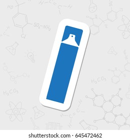 Vector flat sticker air freshener aerosol bottle on white background 
