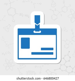 Vector flat sticker badge icon on white background 