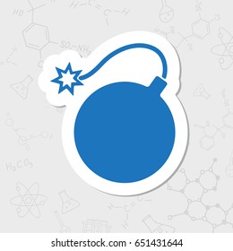 Vector flat sticker bomb icon on white background 