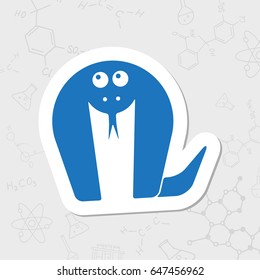 Vector flat sticker cobra icon on white background 