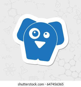 Vector flat sticker dog icon on white background 