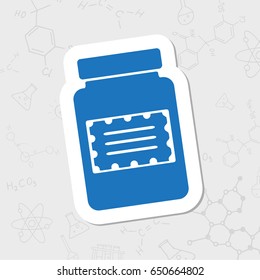 Vector flat sticker kitchen bottle template on white background 