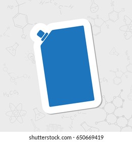 Vector flat sticker mayonnaise plastic package icon on white background 