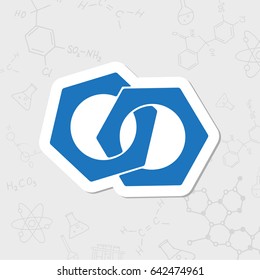 Vector flat sticker nut icon on white background 