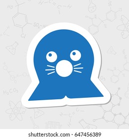 Vector flat sticker seal icon on white background 