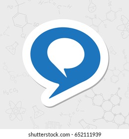 Vector flat sticker speech bubbles icon on white background. Business collection 