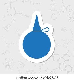 Vector flat sticker tailor oiler icon on white background 