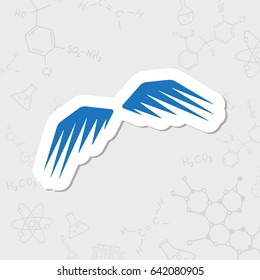 Vector flat sticker wings icon on white background 