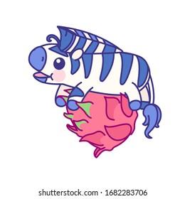 vectorial, cebra de bebé rayada plana. animal adorable