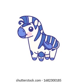 vectorial, cebra de bebé rayada plana. animal adorable