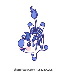 vectorial, cebra de bebé rayada plana. animal adorable