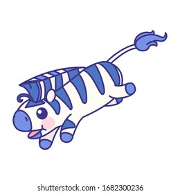 vector flat striped baby zebra. cute animal