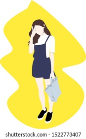 vector flat style animation of women's fashion