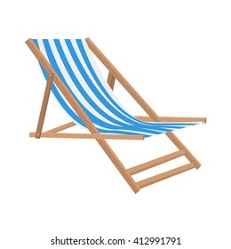 Vector flat style beach chair illustration for summer vacation and travel concept