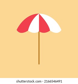 Vector flat style beach umbrella striped