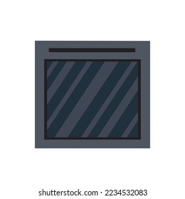 Vector aislado de horno negro de estilo plano.