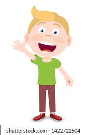 Vector flat style cartoon character. young boy