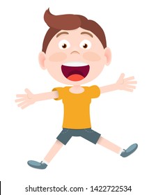 Vector flat style cartoon character. young boy