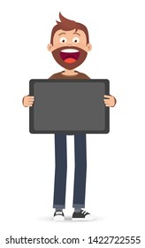 Vector flat style cartoon character. a man with a beard