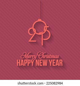 Vector Flat Style Christmas Hanging Objects Greeting Card, Background, Web Banner Design 