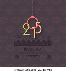 Vector Flat Style Christmas Hanging Objects Greeting Card, Background, Web Banner Design 