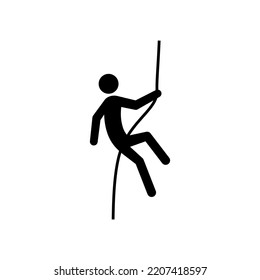 vector flat style climbing person icon