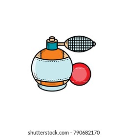 vector flat style decorated hairdresser spray for barber shop or hairdresser salon icon. Isolated illustration on a white background for your logo, brand, poster or web design.