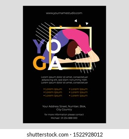 Vector flat style design template for yoga flyer