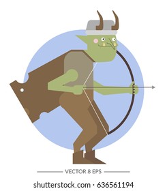Vector. Flat style fantasy monster.