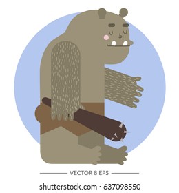 Vector. Flat style fantasy monster.