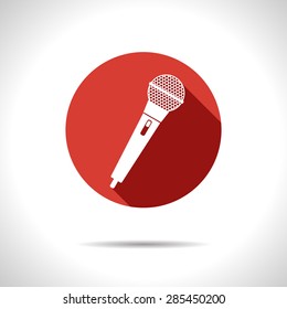 Vector flat style hand microphone icon. Eps10