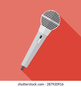 Vector flat style hand microphone icon. Eps10