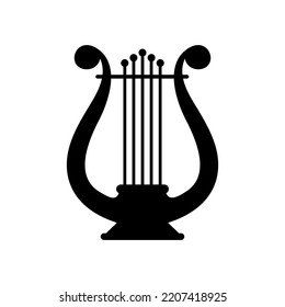 vector flat style harp musical instrument icon