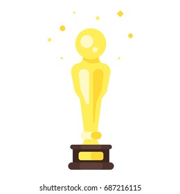 Vector flat style icon of movie reward. Isolated on white background. 