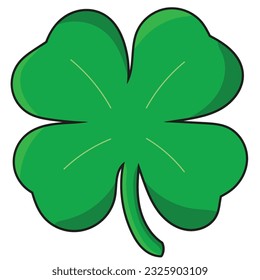 Vektorflache Illustration einer 4-Blatt Lucky Clover einzeln auf weißem Hintergrund für den St. Patricks Day
