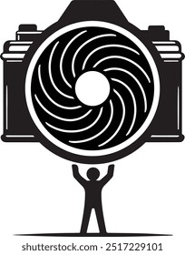 Vector flat style illustration of camera