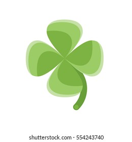 Vector flat style illustration of clover. Isolated on white background. Icon for web.