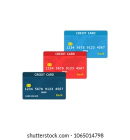 Vector flat style illustration of credit cards