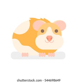 Vector flat style illustration of hamster. Icon for web. Isolated on white background.